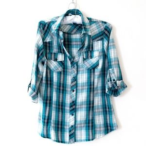 Love Potion Black Green White Plaid Women’s Shirt